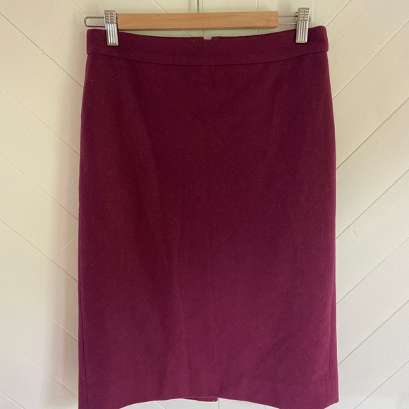 J. Crew Red Midi Pencil Skirt for Work - Picture 1 of 3